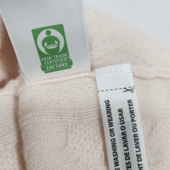 J.Crew Cashmere Cable Knit Sweater Vest Cream Gold Crest Button V-Neck XS - Picture 15 of 15